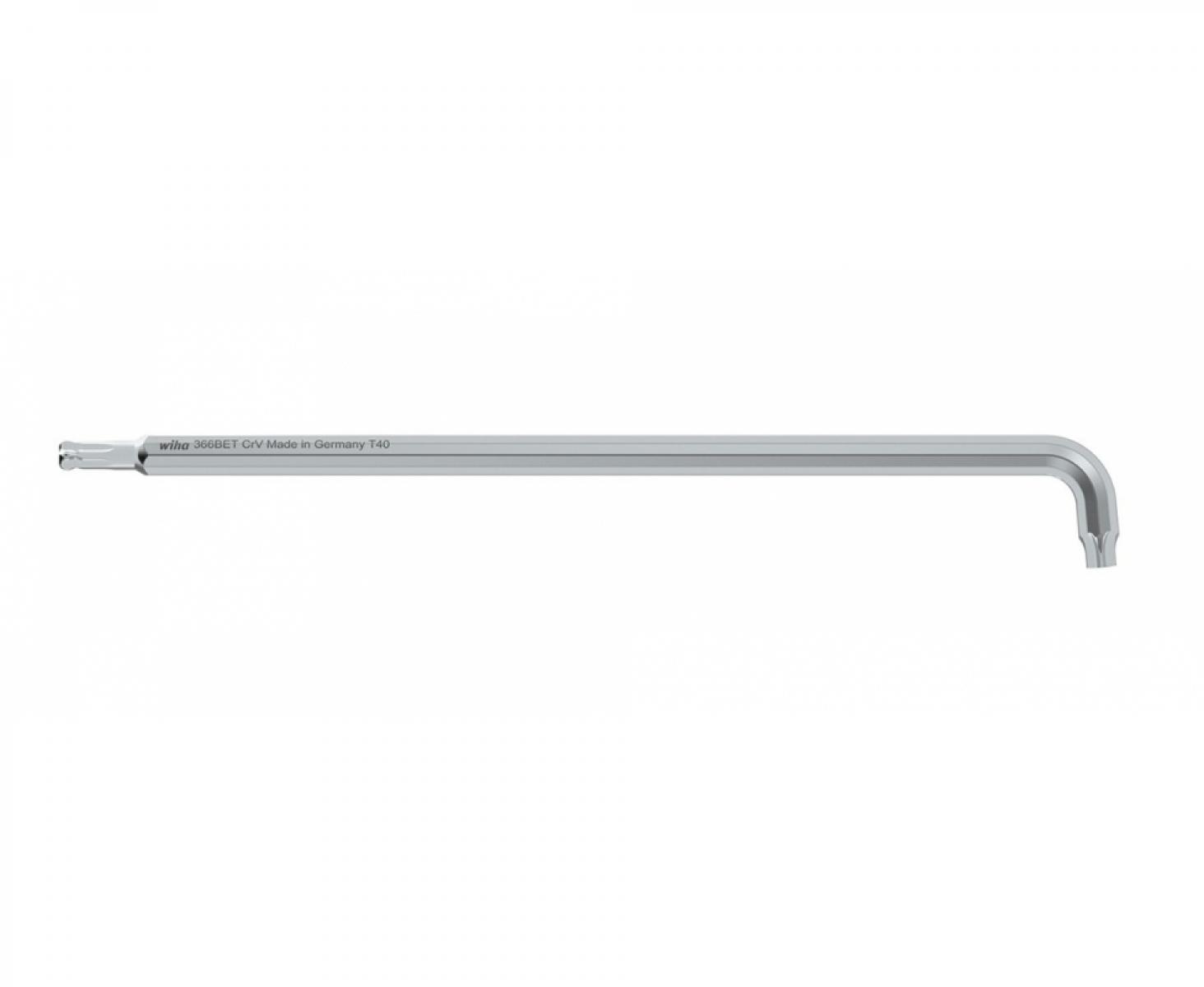 картинка Штифтовый ключ Wiha TORX 366BET 40975 T27 х 176 со сферической головкой длинный, титановое серебро от магазина "Элит-инструмент"